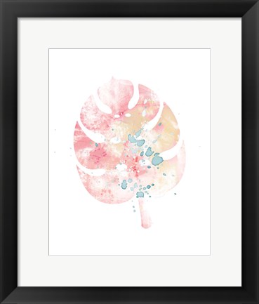 Framed Pink Leaf I Print