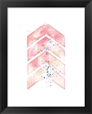 Framed Pink Geometric Arrow Print