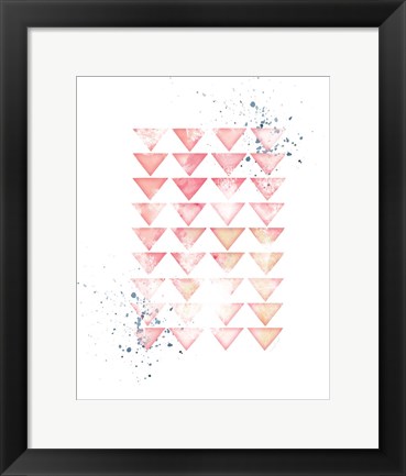 Framed Pink Geometric Triangles Print