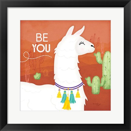 Framed Be You Llama Print