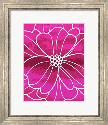 Framed Flower Outline I Print