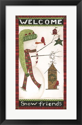 Framed Welcome Snow Friends Print