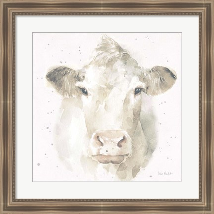 Framed Farm Friends II Neutral Print