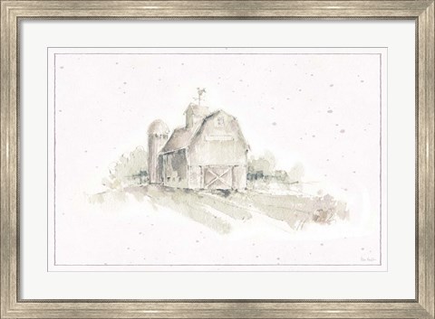 Framed Farm Friends XV Barn Neutral Print