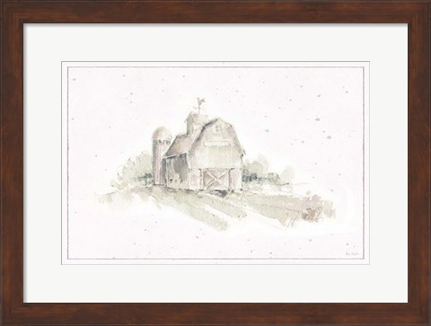 Framed Farm Friends XV Barn Neutral Print