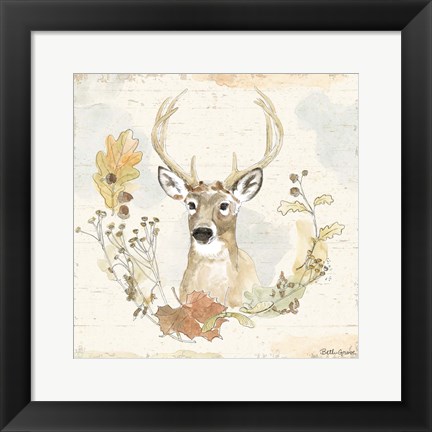 Framed Woodland Wreath VIII Print