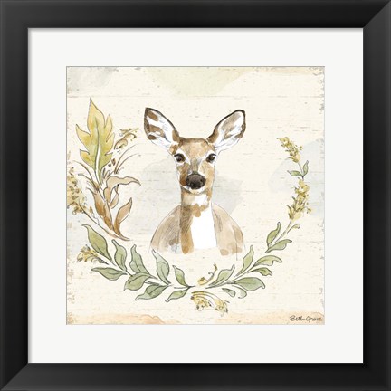 Framed Woodland Wreath VII Print