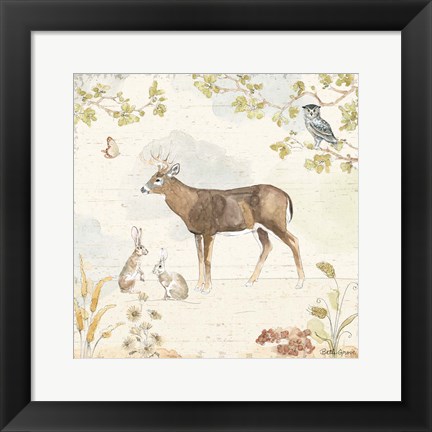 Framed Woodland Wreath III Print