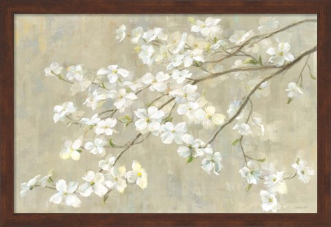 Framed Dogwood in Spring Neutral Crop Print
