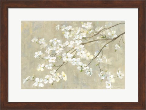 Framed Dogwood in Spring Neutral Crop Print