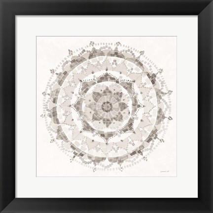 Framed Neutral Mandala Print