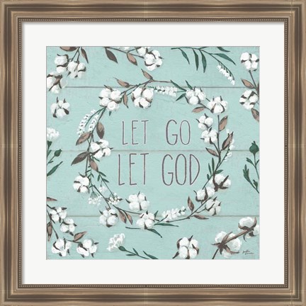 Framed Blessed VII Mint Let Go Let God Print