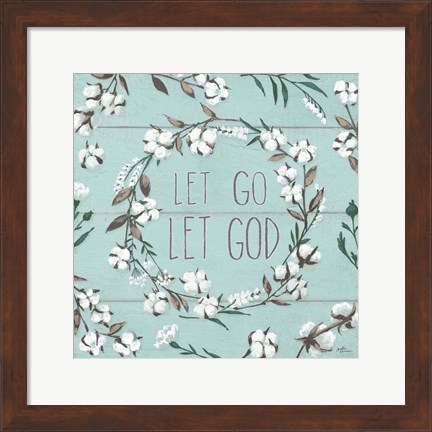 Framed Blessed VII Mint Let Go Let God Print