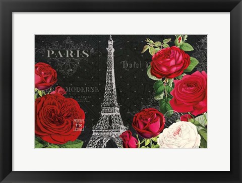 Framed Rouge Paris I Black Print