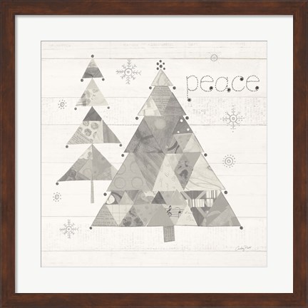 Framed Christmas Patchwork IV Neutral Print