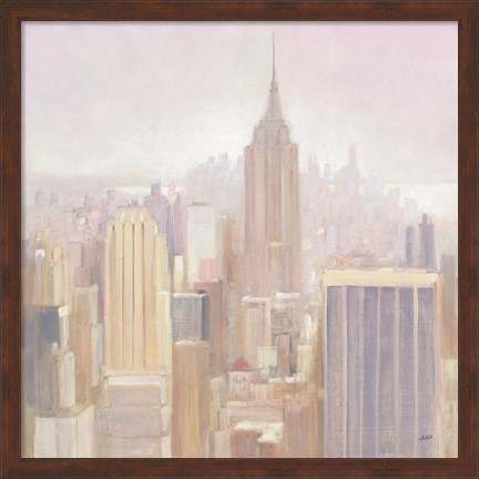 Framed Manhattan in the Mist Print