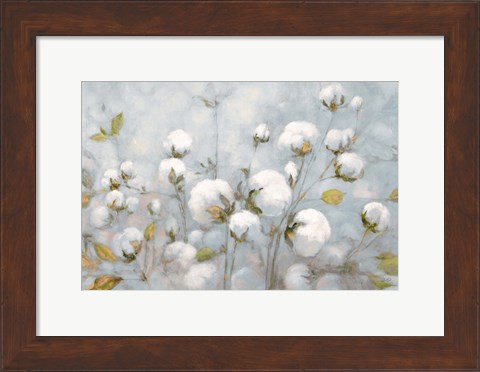 Framed Cotton Field Blue Gray Print