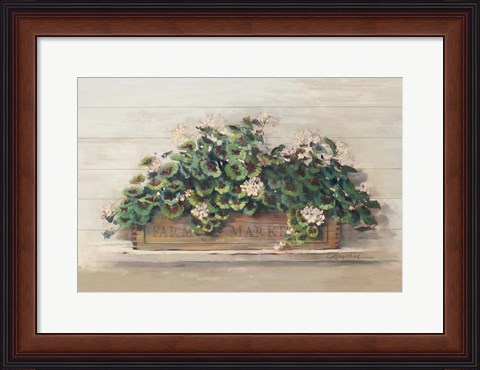 Framed Market Geraniums Farmers Market Crop Print