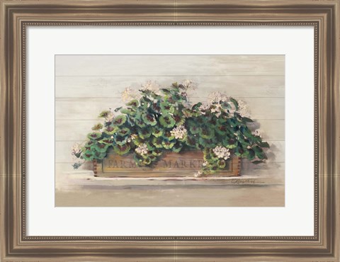 Framed Market Geraniums Farmers Market Crop Print