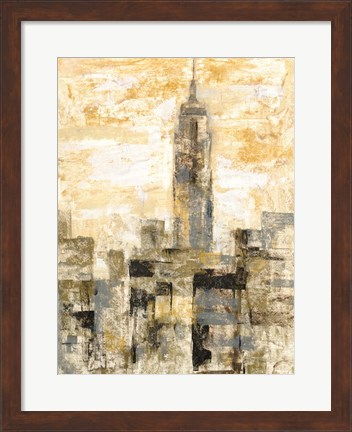 Framed Manhattan Gray and Gold II Print