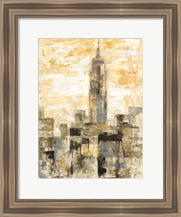 Framed Manhattan Gray and Gold II Print