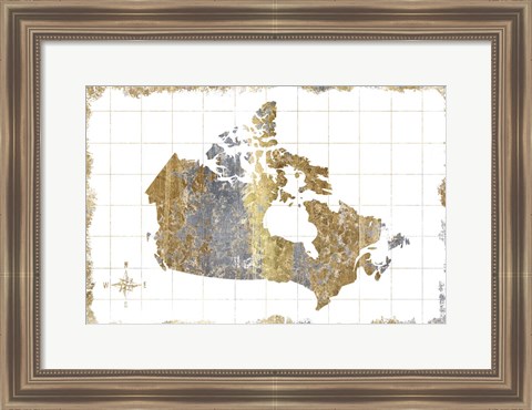 Framed Gilded Map Canada Print