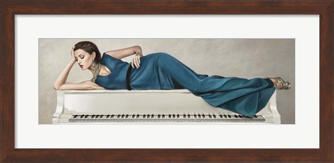 Framed White Piano Lady Print