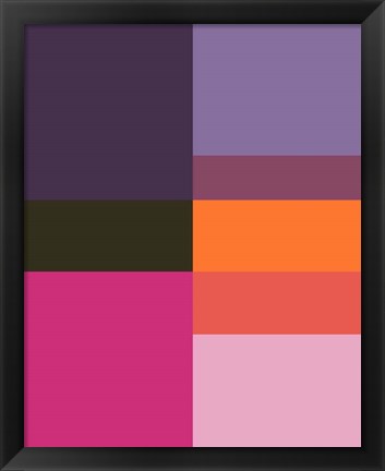 Framed Abstract Colorblock Fuschia Print