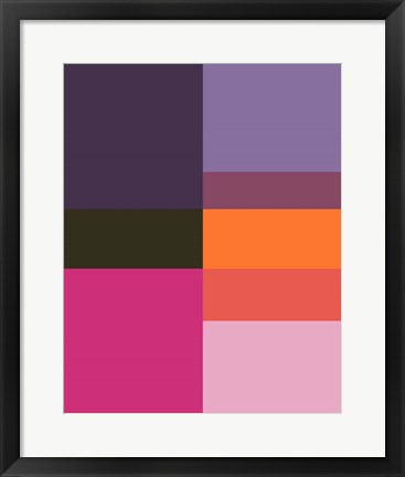 Framed Abstract Colorblock Fuschia Print