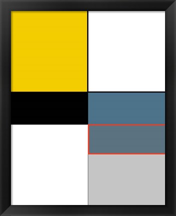 Framed Abstract Colorblock In Yellow Print