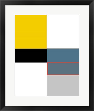 Framed Abstract Colorblock In Yellow Print