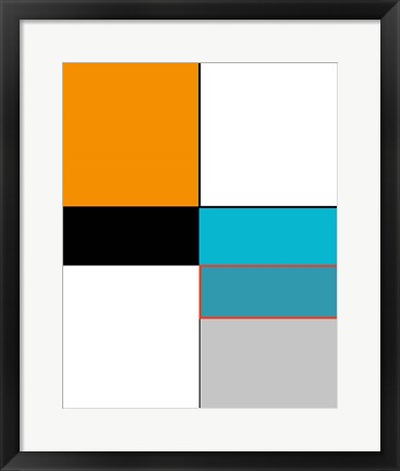 Framed Abstract Colorblock Orange Print