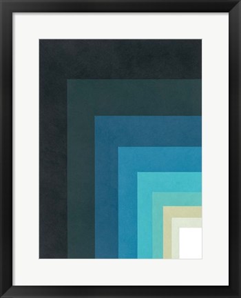 Framed Blue Corner Up Left Print