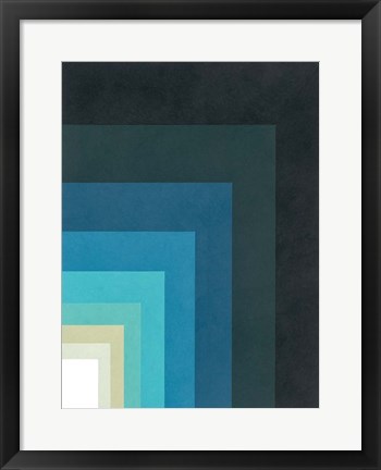 Framed Blue Corner Up Right Print