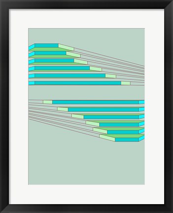 Framed Shifting Greens Print