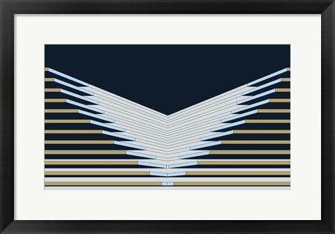 Framed Urban Wave Indigo Print