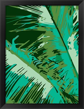 Framed Retro Palms Green 1 Print