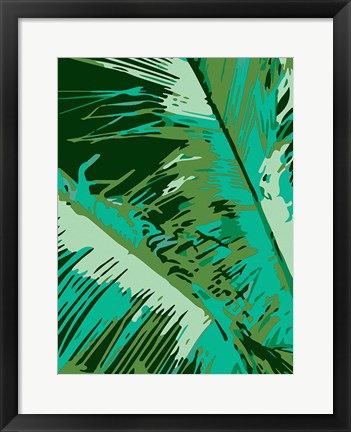 Framed Retro Palms Green 1 Print