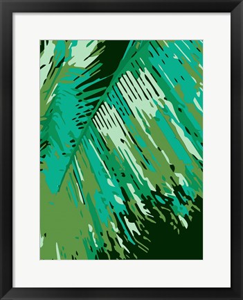 Framed Retro Palms Green 2 Print