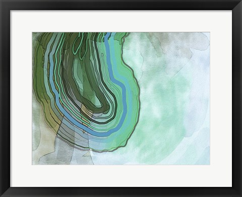 Framed Xray Agate Aqua Print