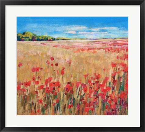 Framed Corn and Poppies III Print