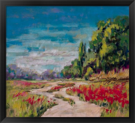 Framed Poppy Path II Print