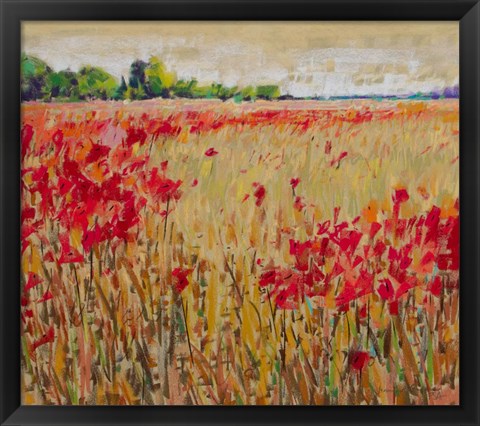 Framed Corn and Poppies XV Print