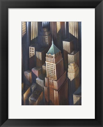 Framed Summer Light On Buildings Print