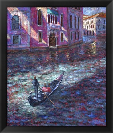 Framed Sunlight On Venice Walls Print