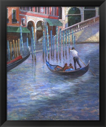 Framed Venice Water &amp; Gondola Print