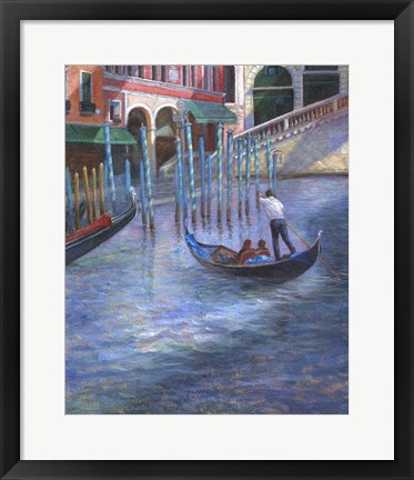 Framed Venice Water &amp; Gondola Print