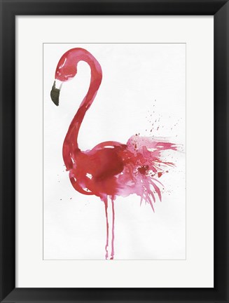 Framed Flamingo Portrait I Print