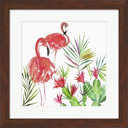 Framed Flamingo Pairing Print