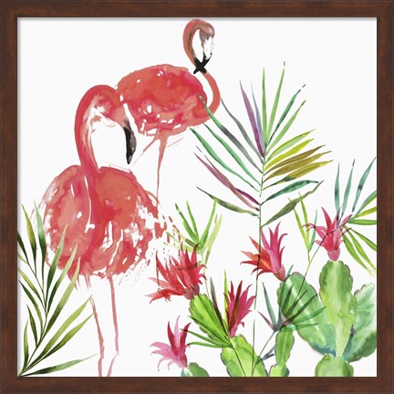 Framed Flamingo Pairing Print